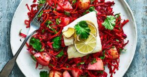 Roasted Fish with Zingy Beetroot Salad