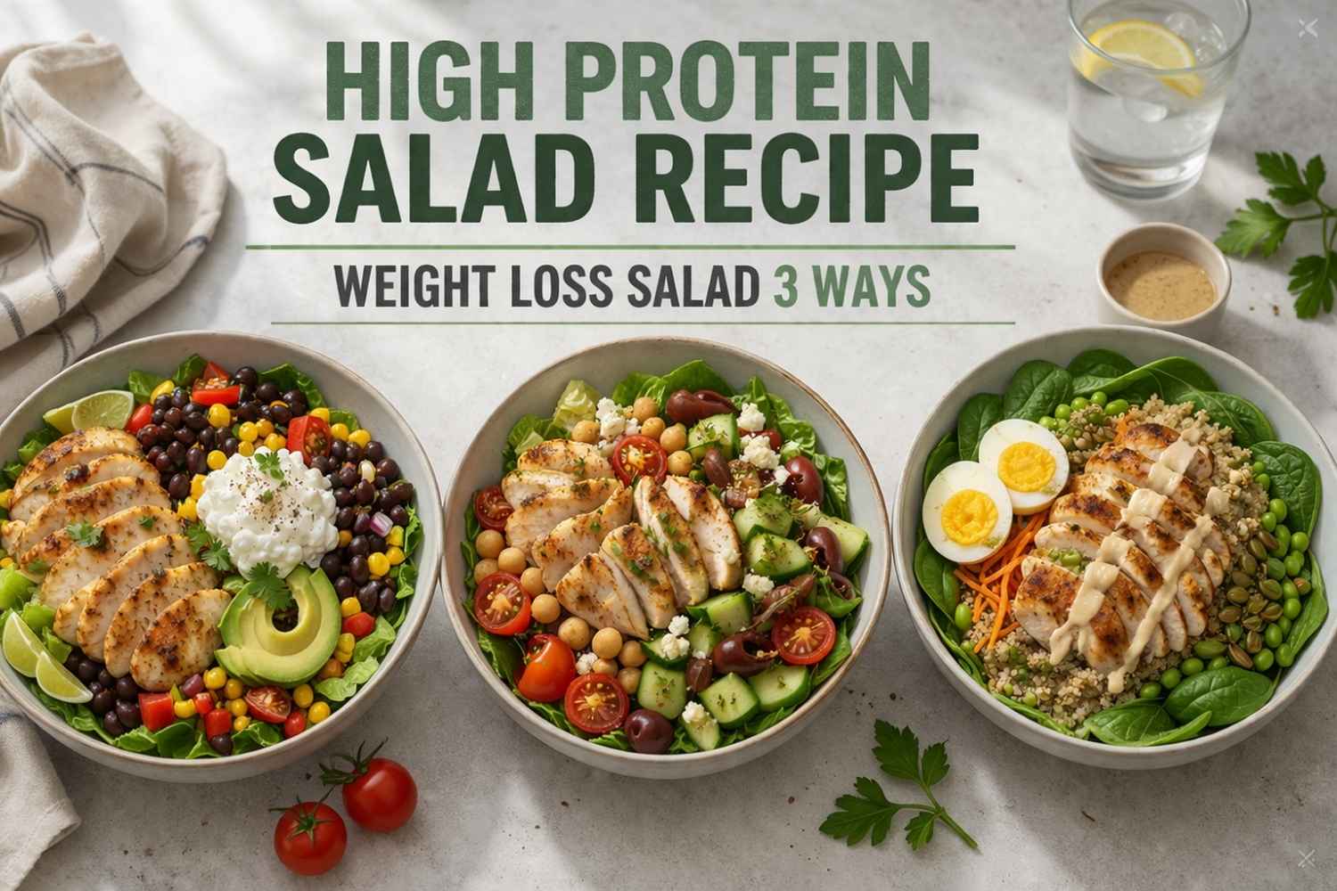 High Protein Salad Recipe Weight Loss Salad 3 Ways